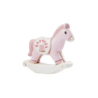 HobbyFun Mini figurine Cheval à bascule 4 cm, rose clair