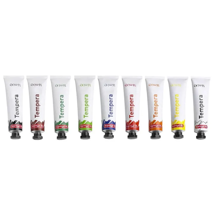 Herlitz Peintures tempera 10 couleurs à 16 ml