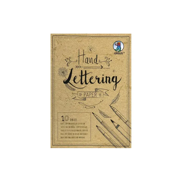 URSUS Carnet de dessin Handlettering A5, 190 g-m², 10 feuilles, brun