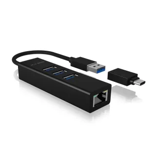 ICY BOX Hub USB IB-HUB1419-LAN USB 3.0 - 3x USB-A