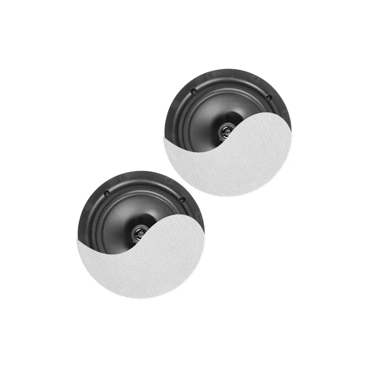 Power Dynamics Haut-parleur de plafond NCBT8 Lot de 2, 2x 40W, blanc