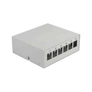 Delock Boîtier Panneau de distribution Keystone 6 ports gris