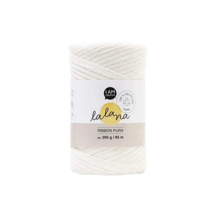 lalana Laine Ribbon Pura 200 g, Crème