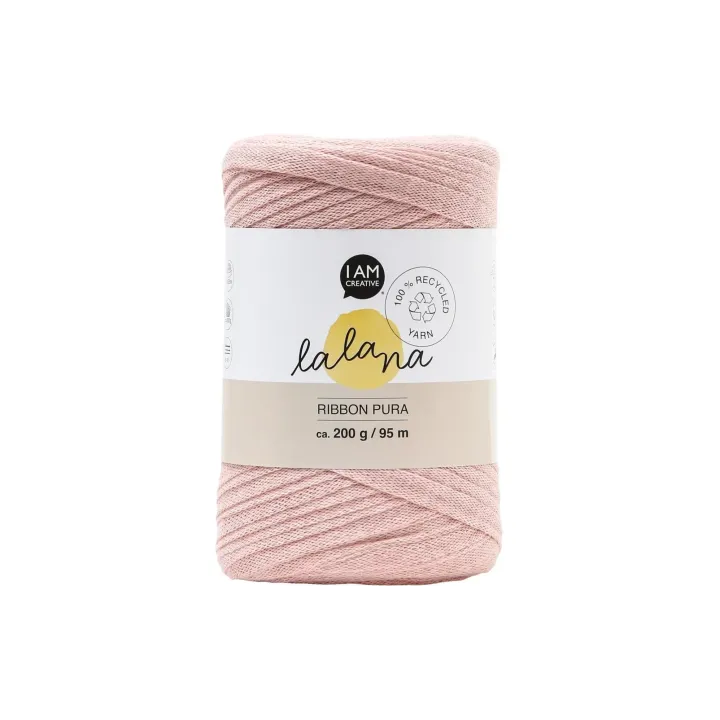 lalana Laine Ribbon Pura 200 g, Rose pâle