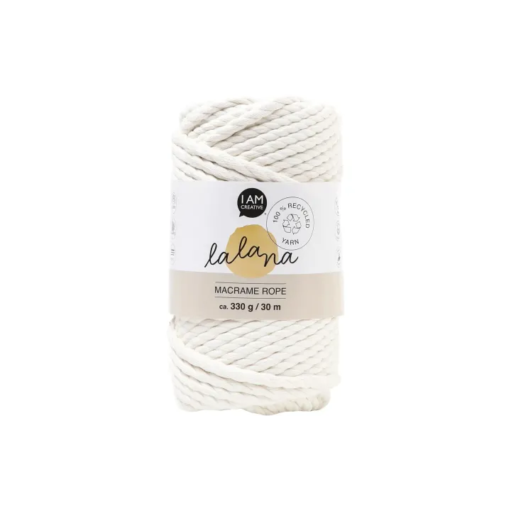 lalana Laine Corde à macramé 5 mm, 330 g, Crème