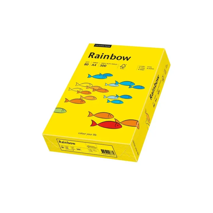 Rainbow Papier pour photocopie Rainbow 80 g-m² A4, Jaune intense