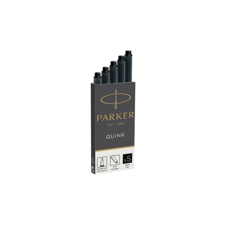 Parker Cartouche d’encre Quink 5 pièces, noir