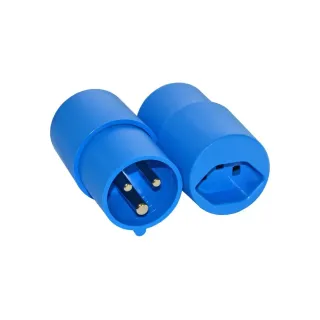 Elektromaterial Adaptateur CEE 16 - CH T23, bleu 6 h LNPE 250 V 16 A