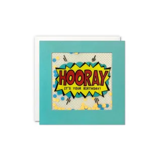 Cart Carte de félicitations Hooray its your Birthday 12.5 x 12.5 cm