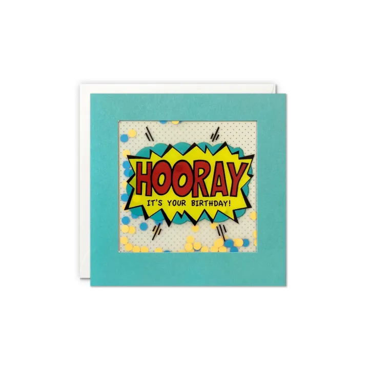 Cart Carte de félicitations Hooray its your Birthday 12.5 x 12.5 cm