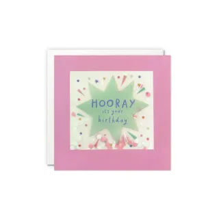 Cart Carte de félicitations Hooray its your Birthday 12.5 x 12.5 cm