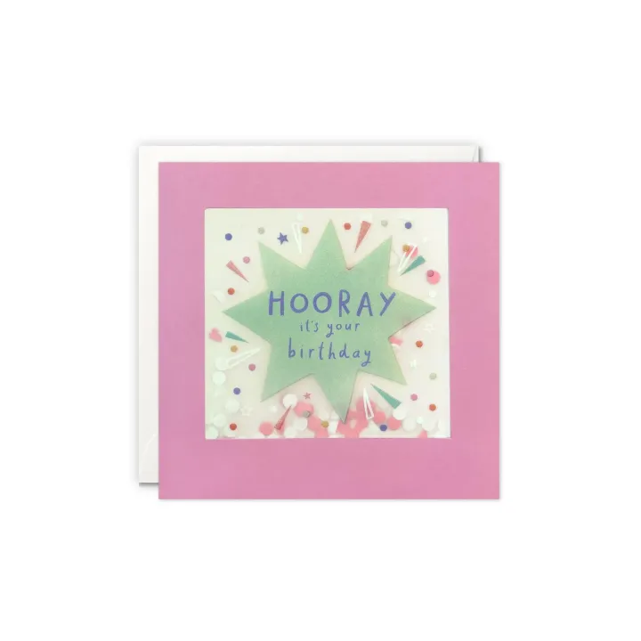 Cart Carte de félicitations Hooray its your Birthday 12.5 x 12.5 cm