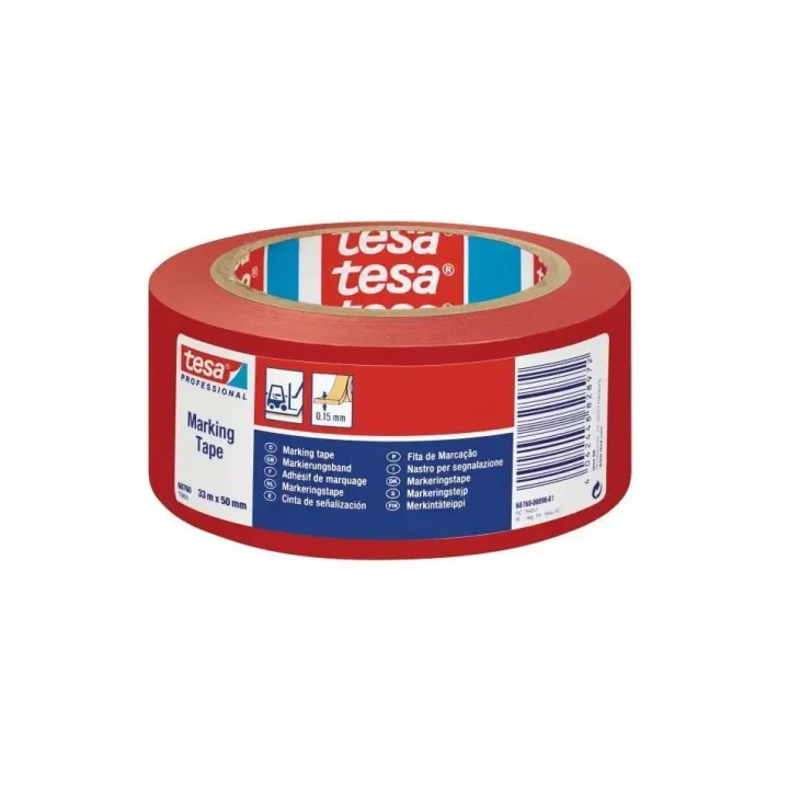 tesa Ruban de marquage Professional 60760, 50 mm x 33 m, Rouge