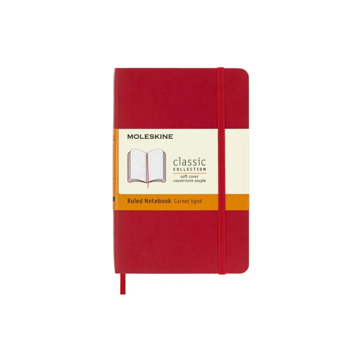 Moleskine Bloc-notes Classic A6, ligné, couverture souple écarlate