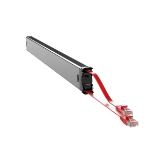 Patchbox Cassette Câble patch slim PLUS+ Cat 6A, UTP, 2.5 m, Rouge