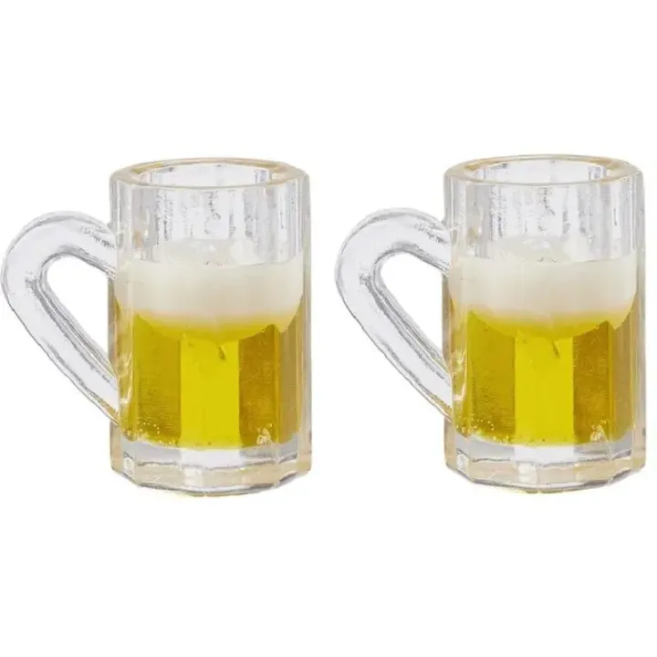 HobbyFun Mini ustensiles Verre à bière 1.5 cm, 2 pièces