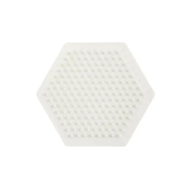 Creativ Company Plaques pour perles à repasser Hexagone de Nabbi Blanc