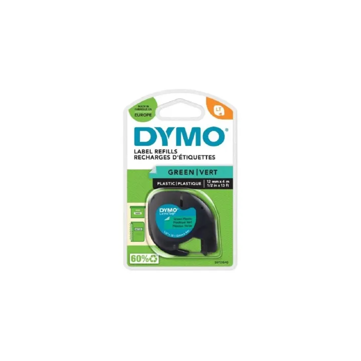 DYMO Ruban d’étiquettes LetraTag Noir sur Vert