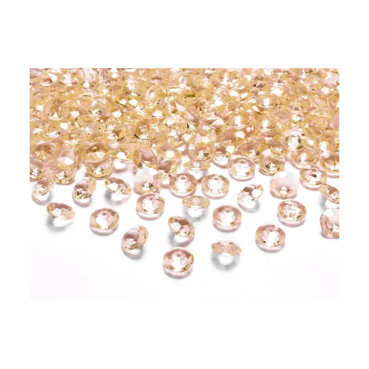 Partydeco Décoration à éparpiller Diamants 1.2 cm, 100 pièces, or