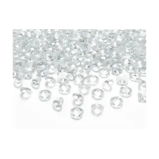 Partydeco Décoration à éparpiller Diamants 1.2 cm, 100 pièces, Transparent