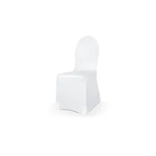 Partydeco Tissu Housse de chaise élastique, onsize, 200g, 1 pièce, blanc