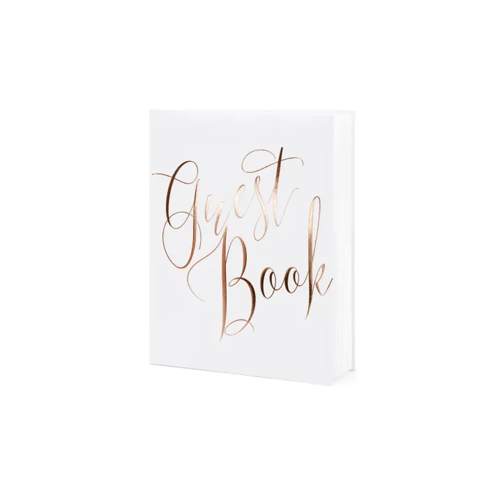 Partydeco Livre d’or Guest Book 20 x 24.5 cm, blanc-or rose