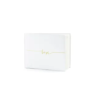 Partydeco Livre d’or Love 24 x 18.5 cm, blanc-or