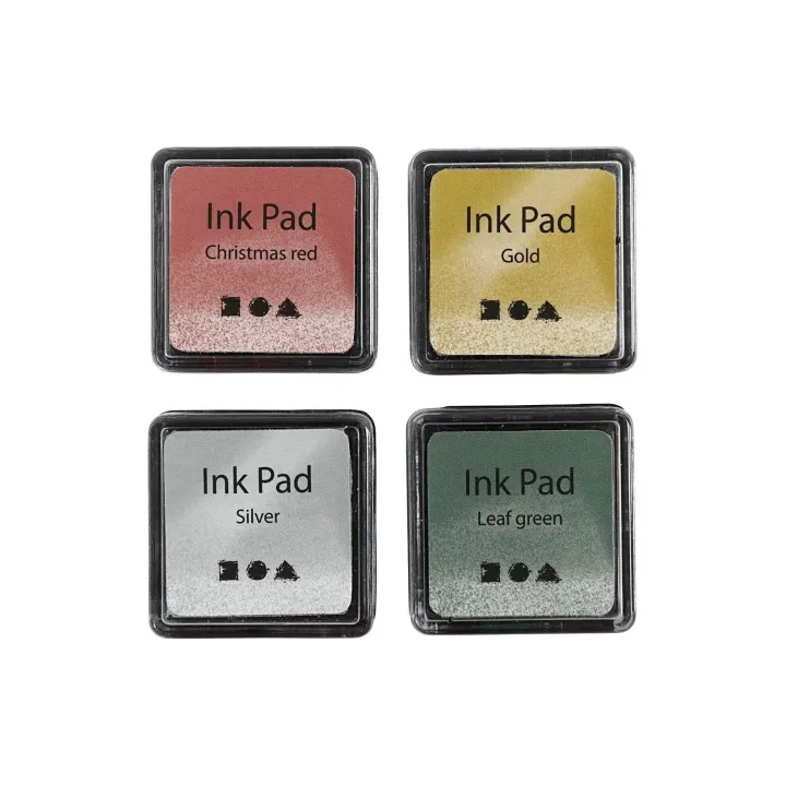 Creativ Company Tampon encreur Ink Pad or | vert | rouge | argent