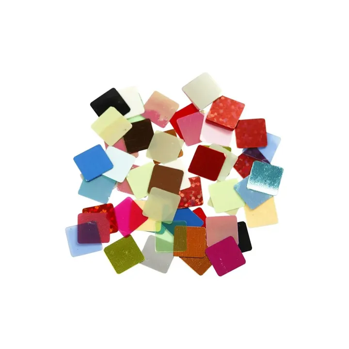 Creativ Company Plaques de mosaïque 10 x 10 mm 250 g, Couleurs assorties