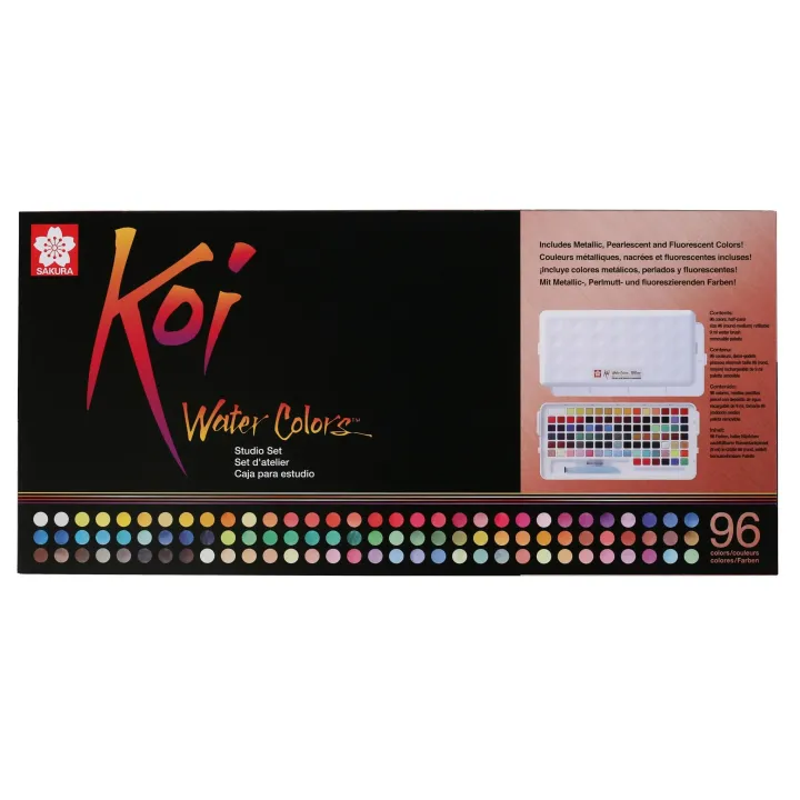 Talens Peinture pour aquarelle Koi Studio Set 96 godets