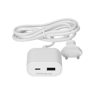 Max Hauri Extension USB A+C avec câble dalimentation 1.5 m Blanc