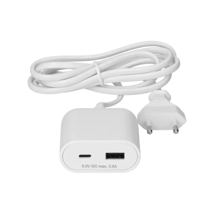 Max Hauri Extension USB A+C avec câble dalimentation 1.5 m Blanc