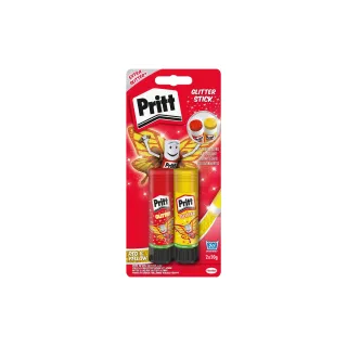 Pritt Lot de bâtons de colle Glitter 20 g, 2 pièces, rouge-jaune