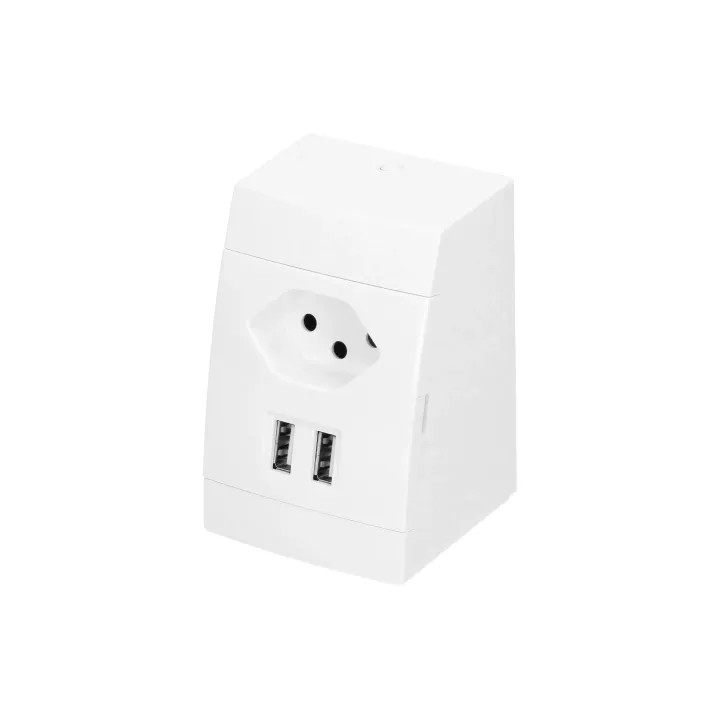 Max Hauri Prise de courant AP 1x T13, 2x USB, Blanc