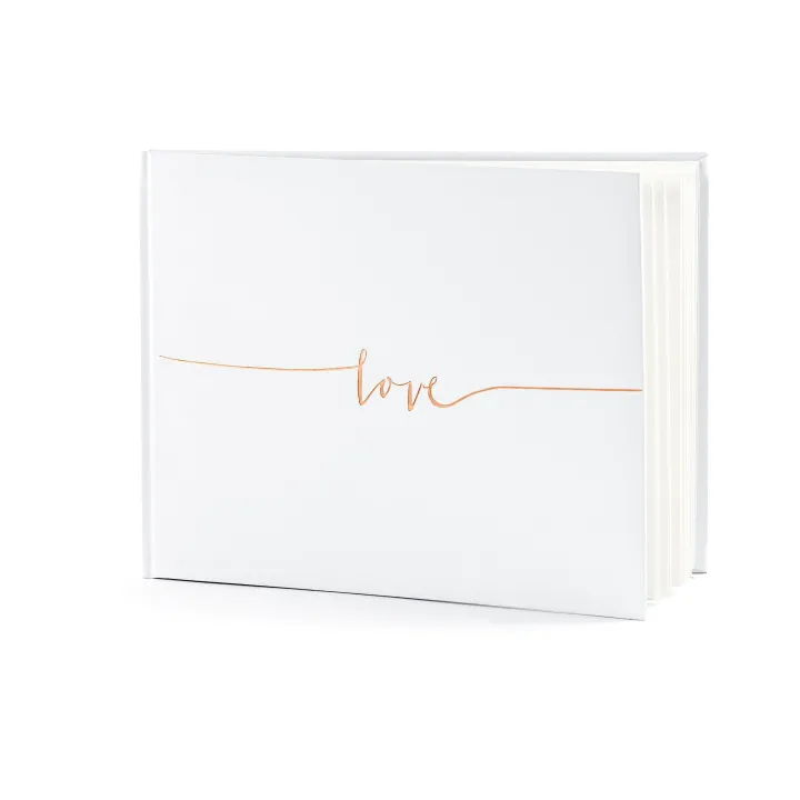 Partydeco Livre d’or Love 24 x 18.5 cm, 22 pages, Or rose  Blanc