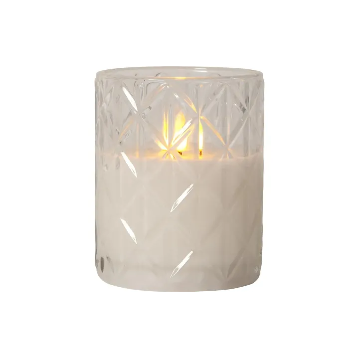 Star Trading Bougie LED Flamme Romb, O 10 x 12.5 cm, Transparent