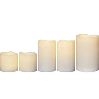 Star Trading Set de bougies LED Pillar Paul, O 7.5-10 x 7.5-12-15 cm, Beige