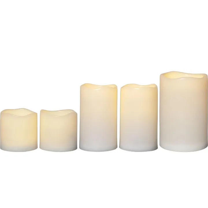 Star Trading Set de bougies LED Pillar Paul, O 7.5-10 x 7.5-12-15 cm, Beige