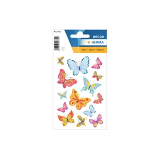Herma Stickers Autocollant à motif Papillon 2 feuilles à 28 autocollants Multicolore