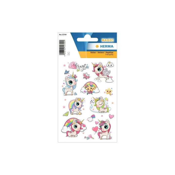 Herma Stickers Autocollant à motif Licorne magique 10 Pièce-s Multicolore