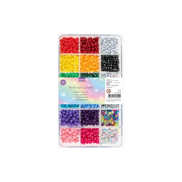 Glorex Kits de perles Plastique, env. 2400 pièces, multicolore