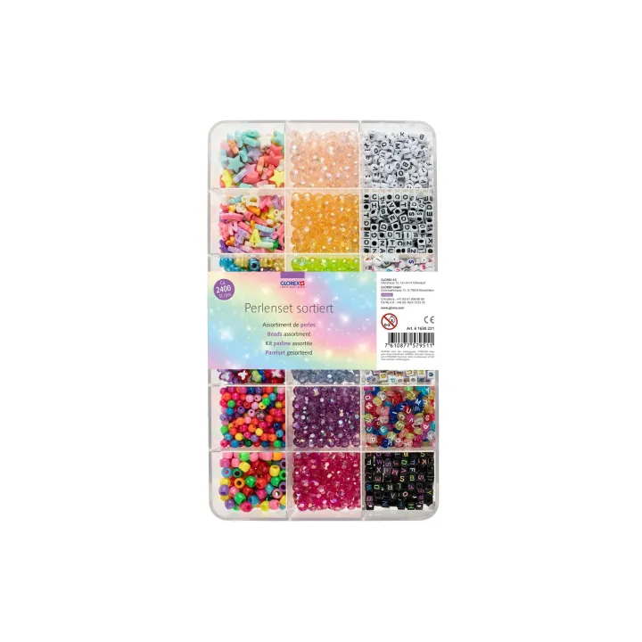 Glorex Kits de perles Plastique, env. 2400 pièces, multicolore