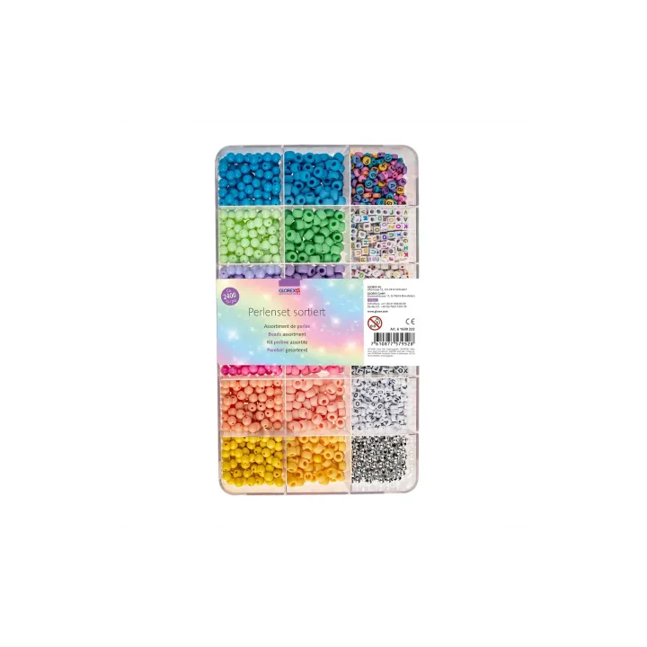 Glorex Kits de perles Plastique, env. 2400 pièces, multicolore