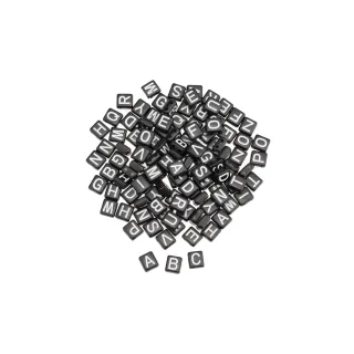 Glorex Perles alphabet Plastique, env. 110 pièces, 5 mm, noir
