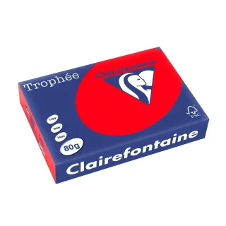 Clairefontaine Papier pour photocopie Trophée A4, 80 g-m², rouge corail, 500 feuilles