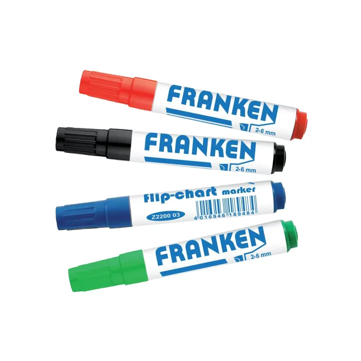 Franken Marqueur pour flipchart 4 pièces, rouge-vert-bleu-noir