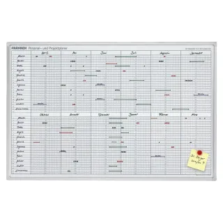 Franken Planificateur Planificateur de personnel et de projets 60 cm x 90 cm, Blanc