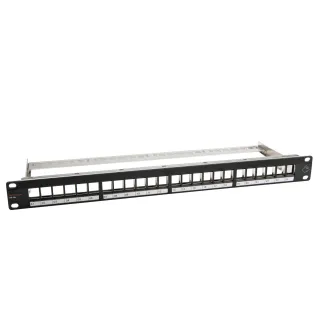 Dätwyler IT Infra Panneau de brassage KS 24x pour 24x RJ45 Keystone Rack 19 noir