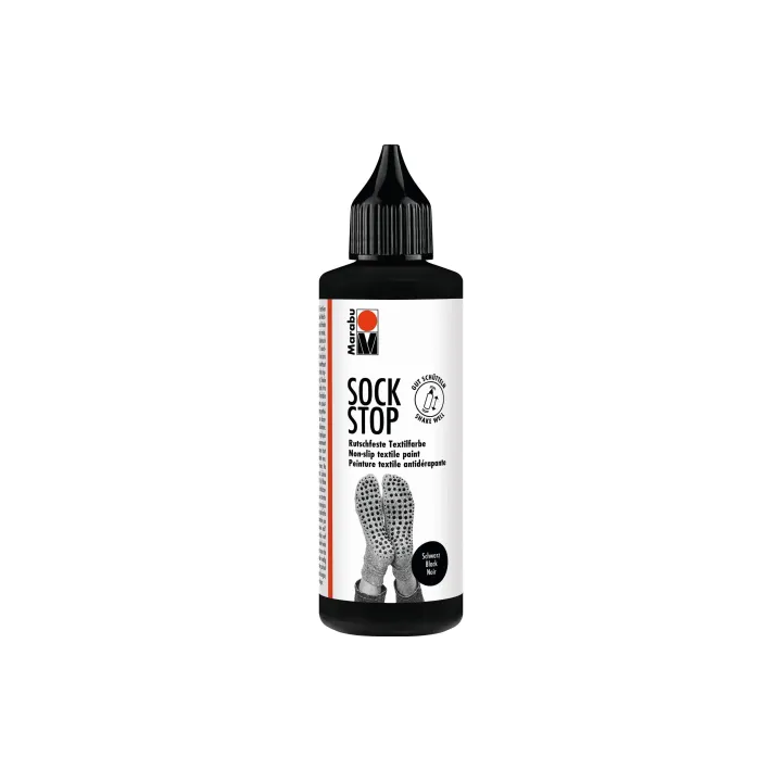 Marabu Peinture pour textile Antidérapant Sock Stop 90 ml, Noir