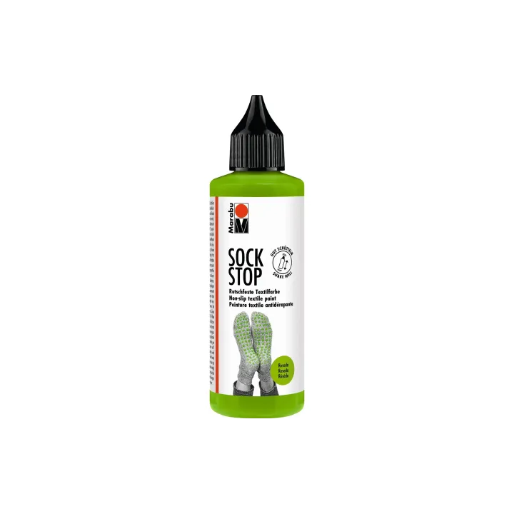 Marabu Peinture pour textile Antidérapant Sock Stop 90 ml, Reseda